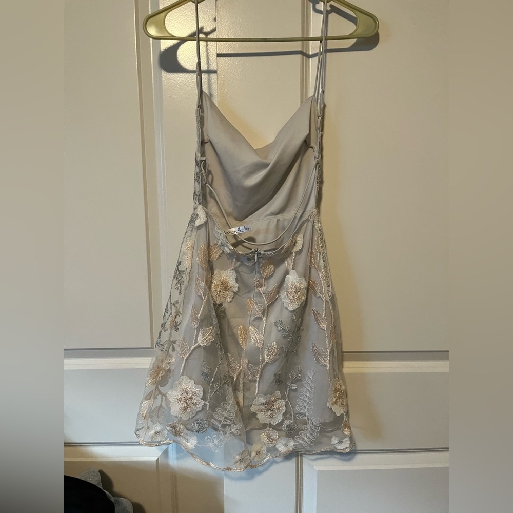 Lucy in the Sky Ivory Floral Embellished Dress worn 1x